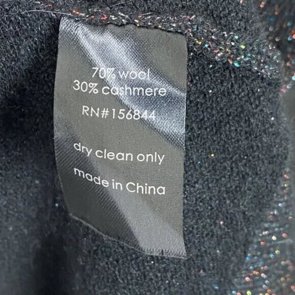 Le Superbe Driftwood Knit Hoodie Women's S Black Cashmere Wool Metallic - Picture 7 of 10